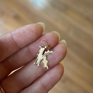 Vintage gold letter K charm